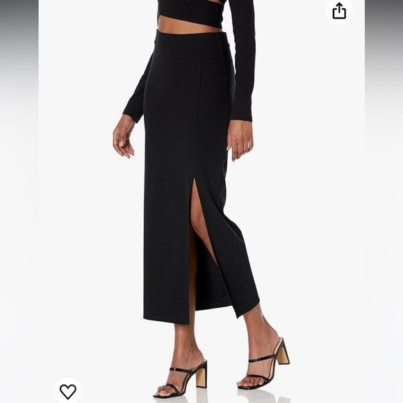 Porsha Williams black two piece co ord set turtleneck crop top maxi skirt fitted - Picture 7 of 13